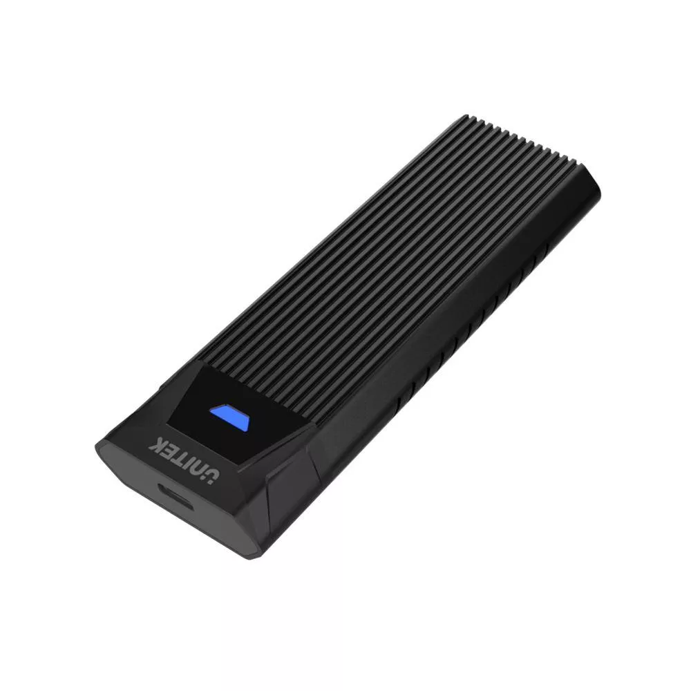 UNITEK USB3.1 Gen2 to M.2 SSD       Tool-Free (PCIe/NVMe) Enclosure. SuperSpeed 10Gbps Data Transmission Rate with USB-C 3.1 or Thunderbolt 3. Made for 2242, 2260, 2280 Size M.2 PCIe NVMe M-Key SSDs.